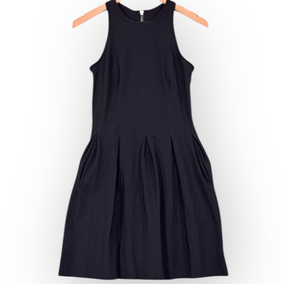 Lululemon Here To There Pleated Racer Back Mini Dress with pockets, Black sz 4/6 - Picture 2 of 10